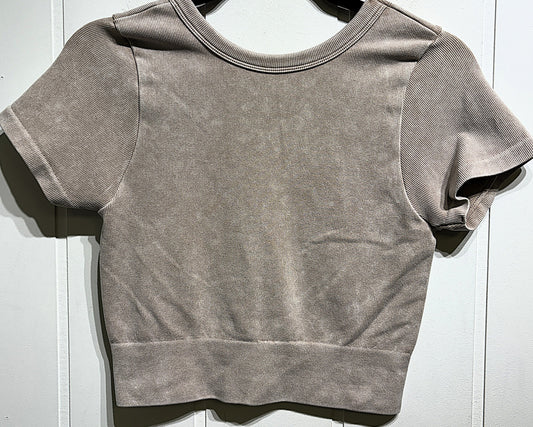 Freshwear Textured Crop Top Tee