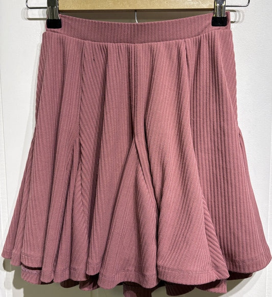 White Birch Pleated Knit Skort