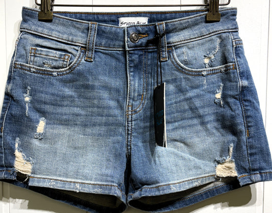 Studio Blue Ripped Denim Shorts