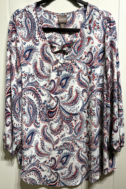 Chico's Paisley Print Blouse