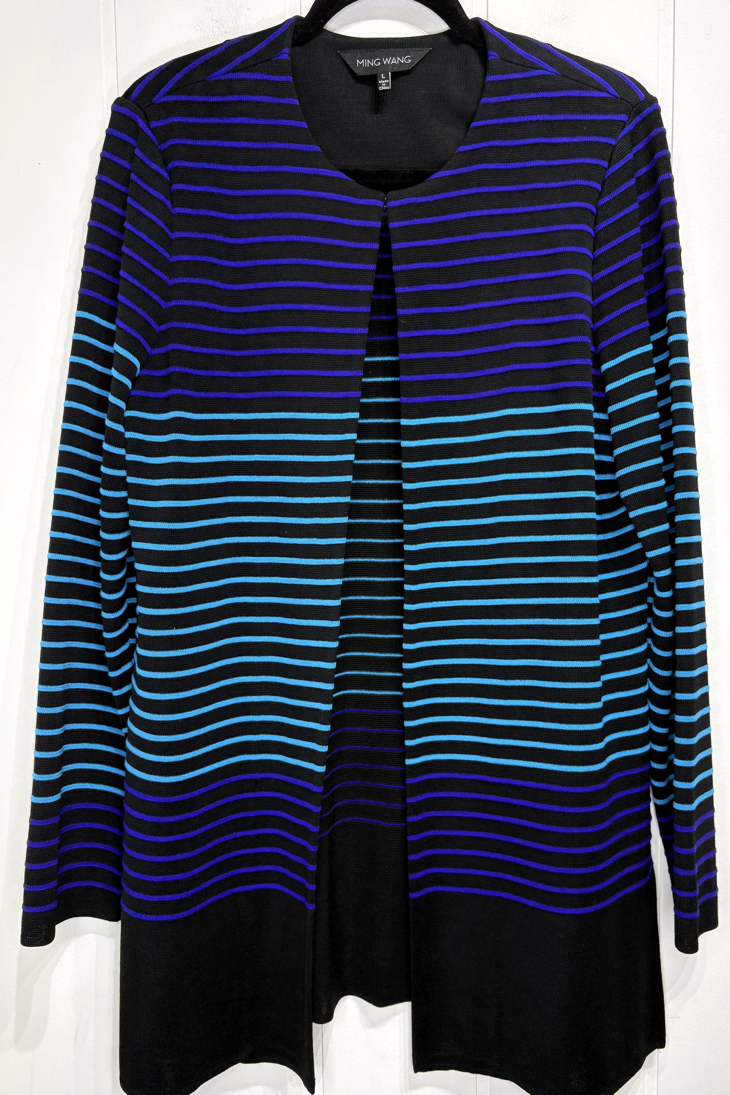 Ming Wang Striped Cardigan Jacket