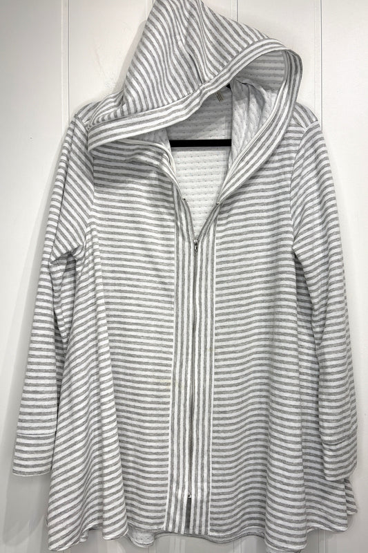 Simply Noelle Full Zip Striped Hoodie