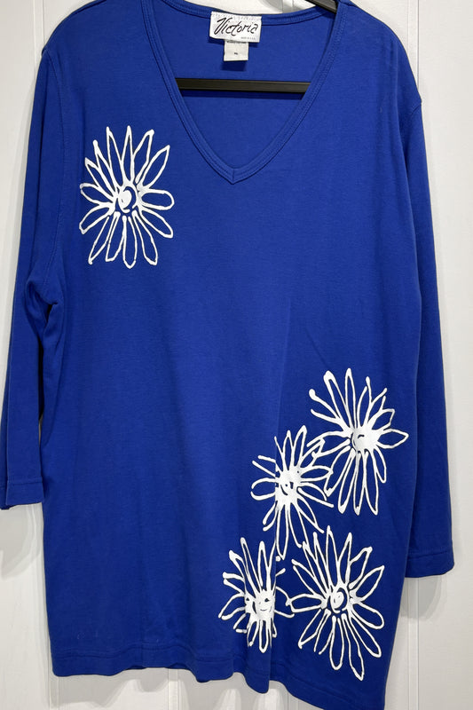 Victoria 3/4 Sleeve Flwr Print Top