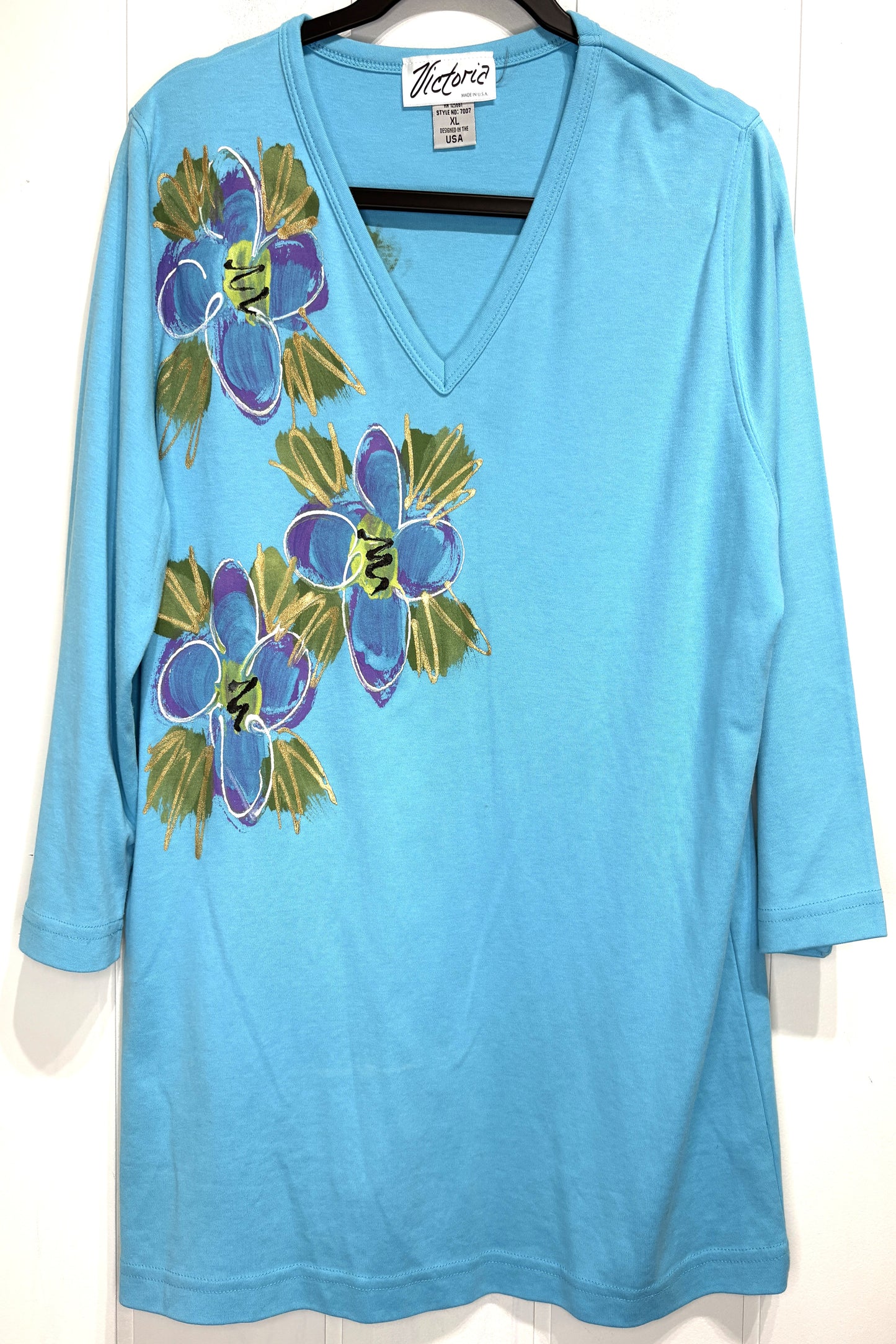 Victoria 3/4 Sleeve Flwr Print Top