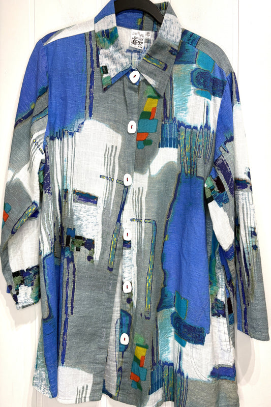 Parsley & Sage Geo. Button Blouse
