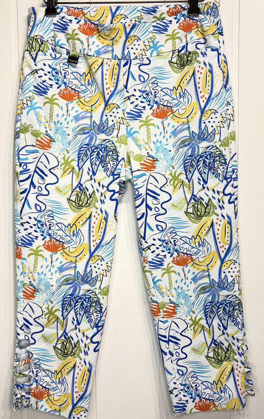 Breezes Tropical Print Stretch Capri