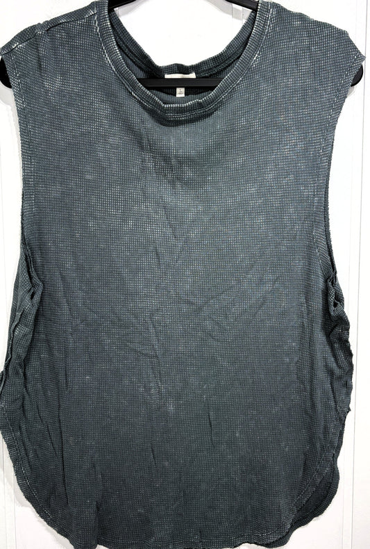 Gilded Intent Waffle-knit Muscle Tank