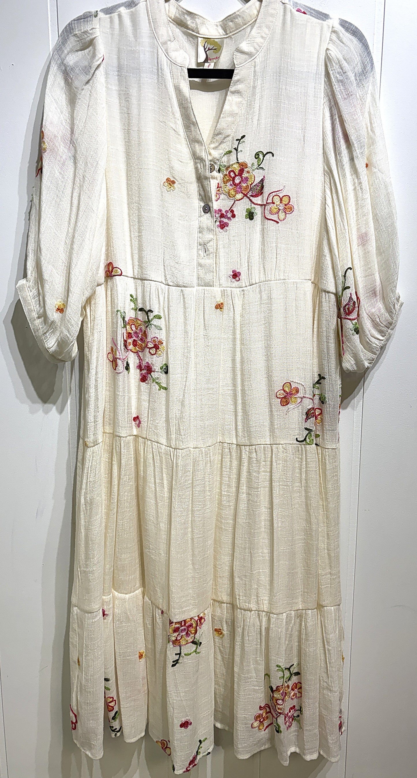 Floral Embroidery Boho Style Dress