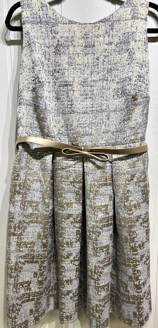 Elegant Metallic Dress w/Bowtie Belt