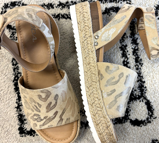 Cheetah Platform Sandals