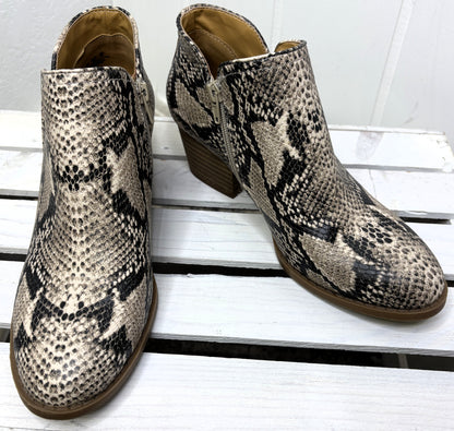Fergie Snakeskin Zipper Booties