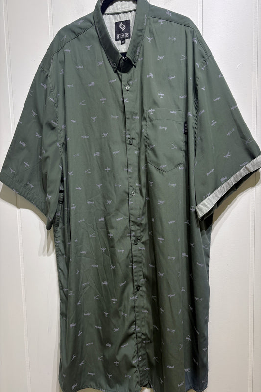 Pattern Ops Airplane Print Button-up