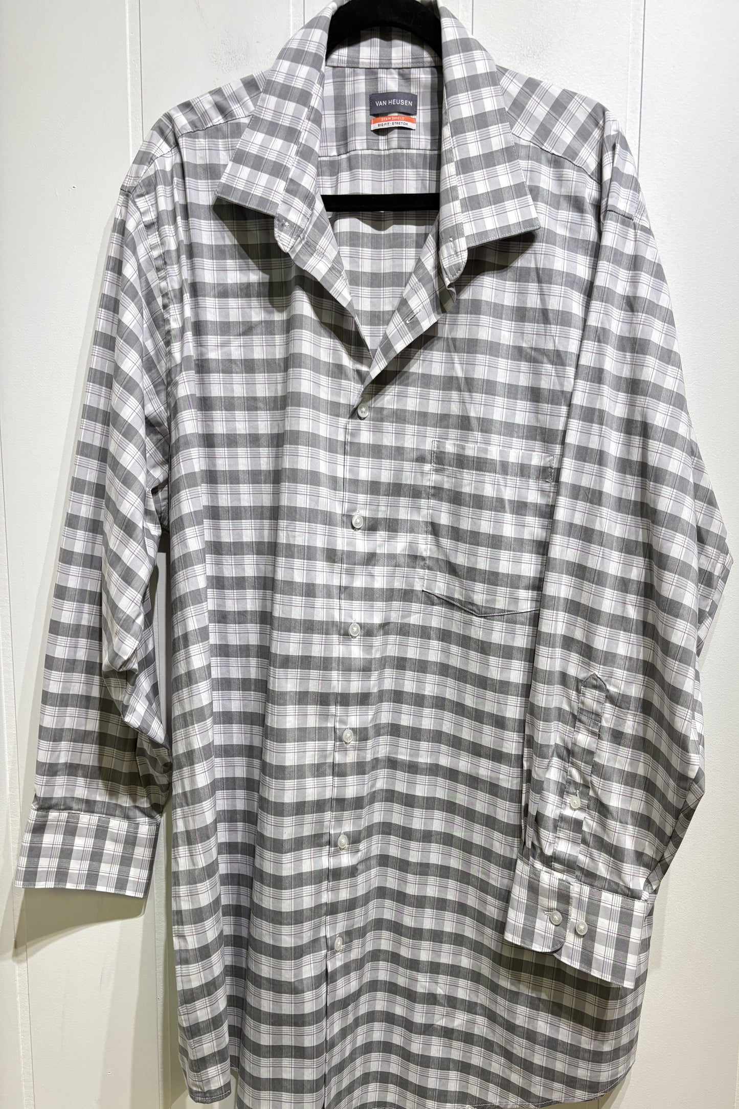 Van Heusen LS Plaid Button-down