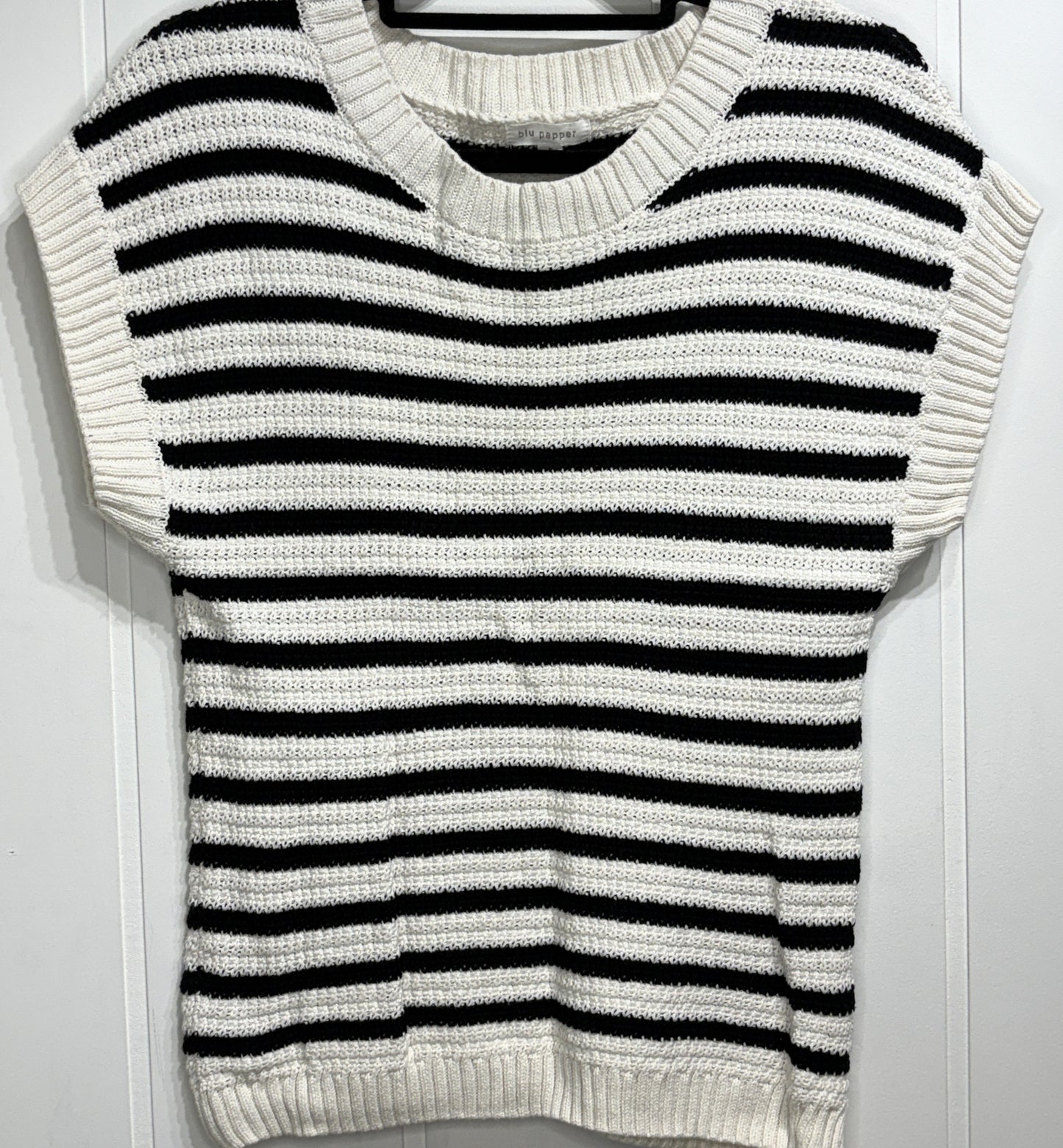 Blu Pepper Sleeveless Striped Sweater