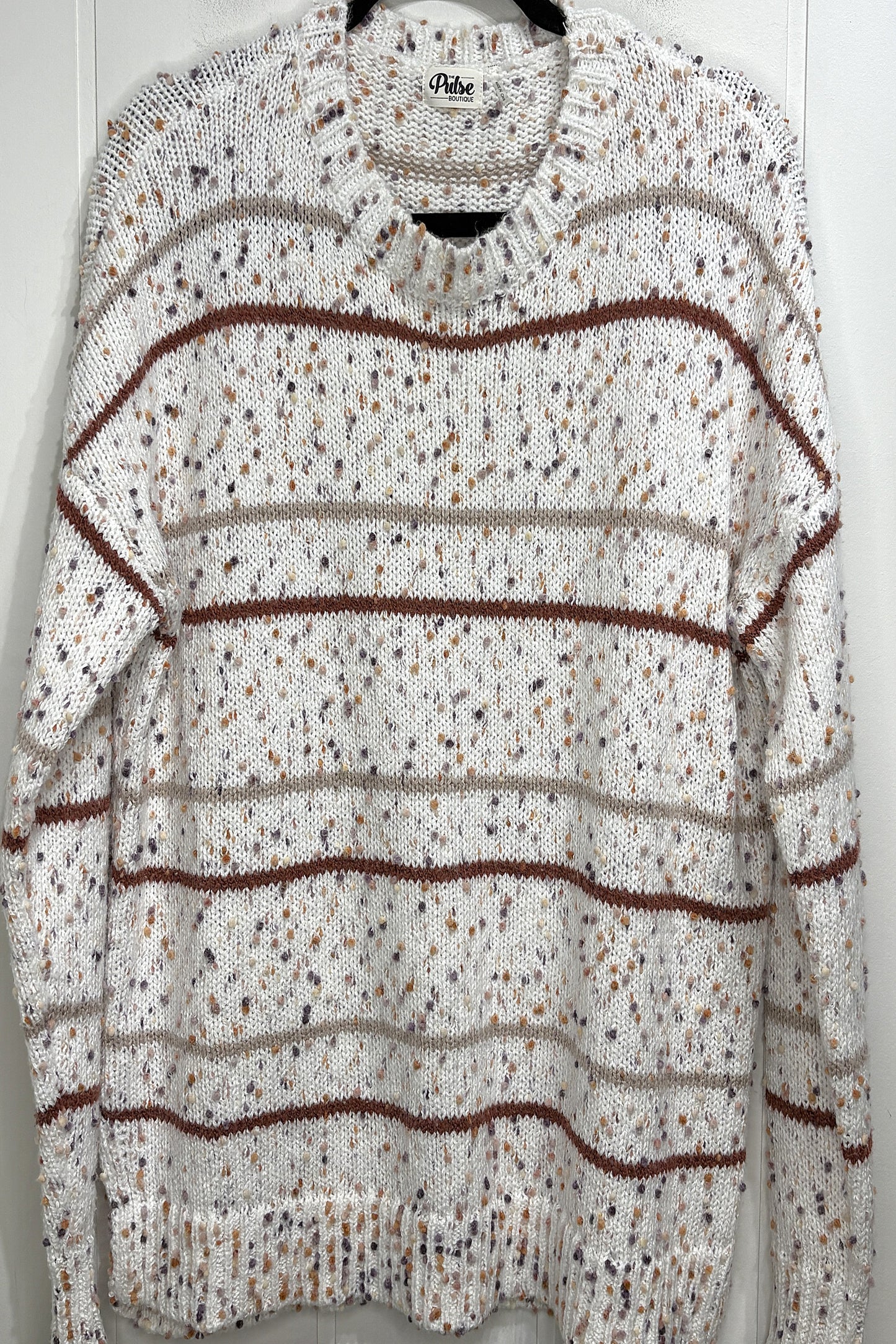 Pulse Boutique Dotted Striped Sweater