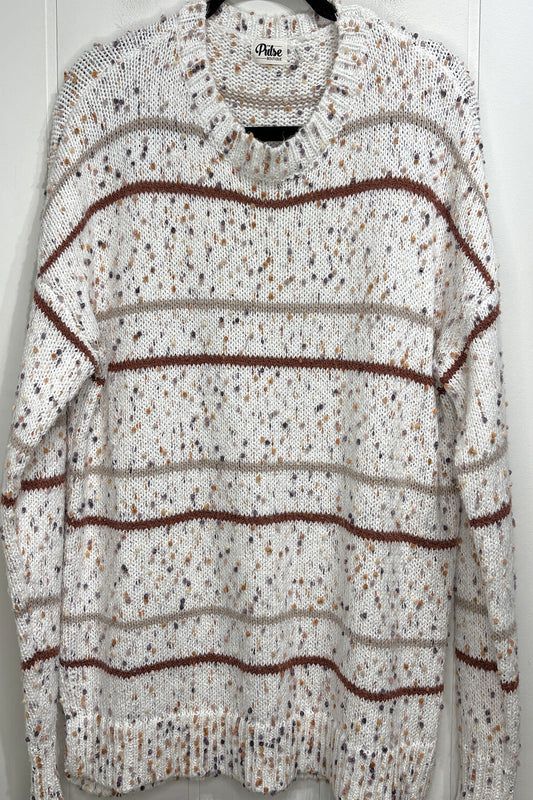 Pulse Boutique Dotted Striped Sweater