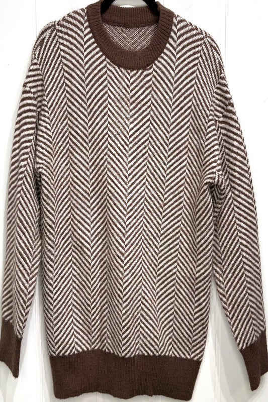 Chevron Print LS Sweater
