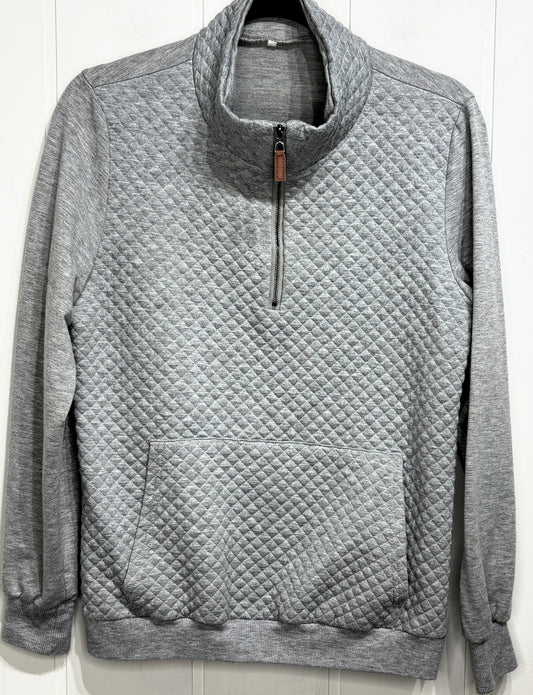 Quilted Qrt. Zip Pullover Sweater
