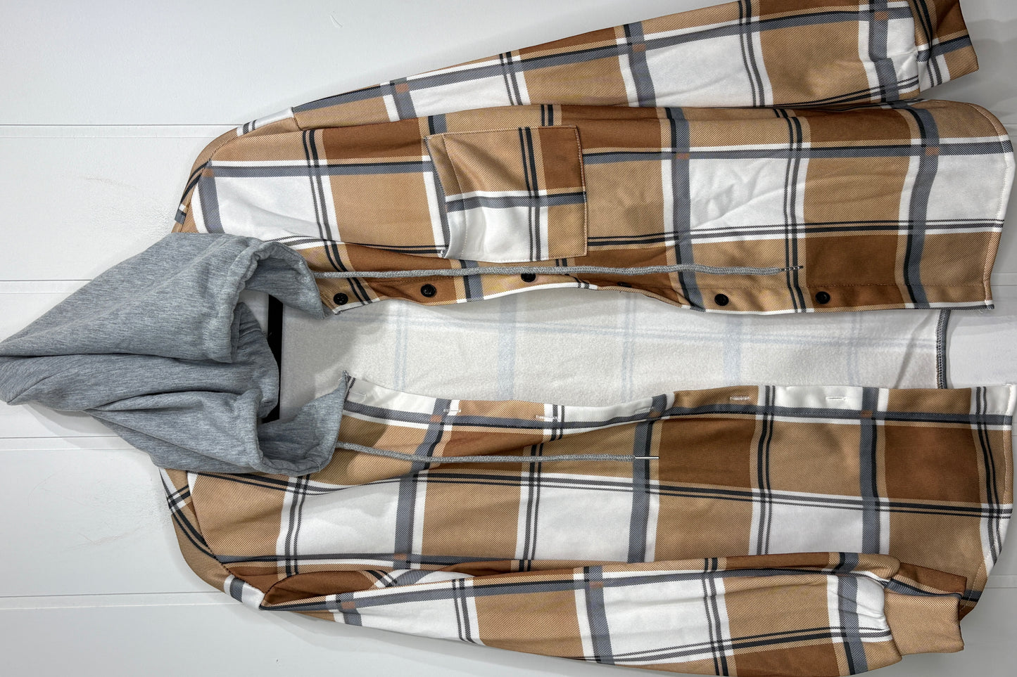 Plaid Hoodie Sweater Jacket