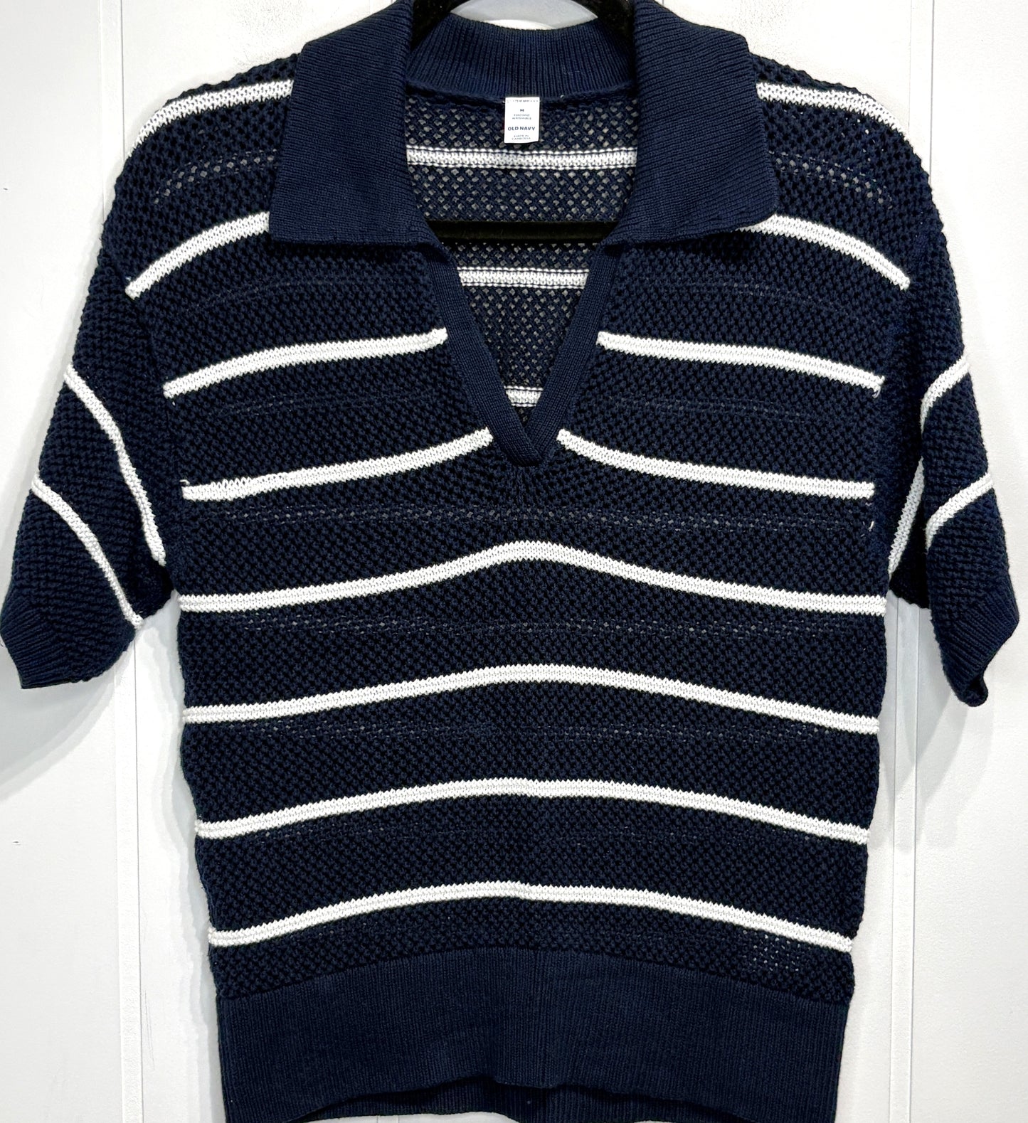 Old Navy Striped Crochet Sweater