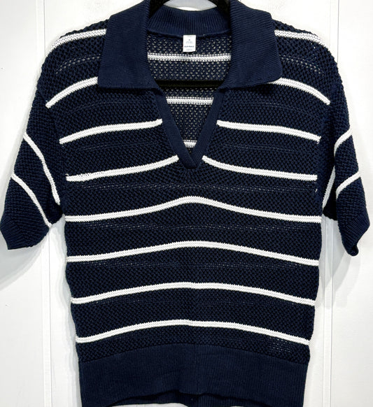 Old Navy Striped Crochet Sweater