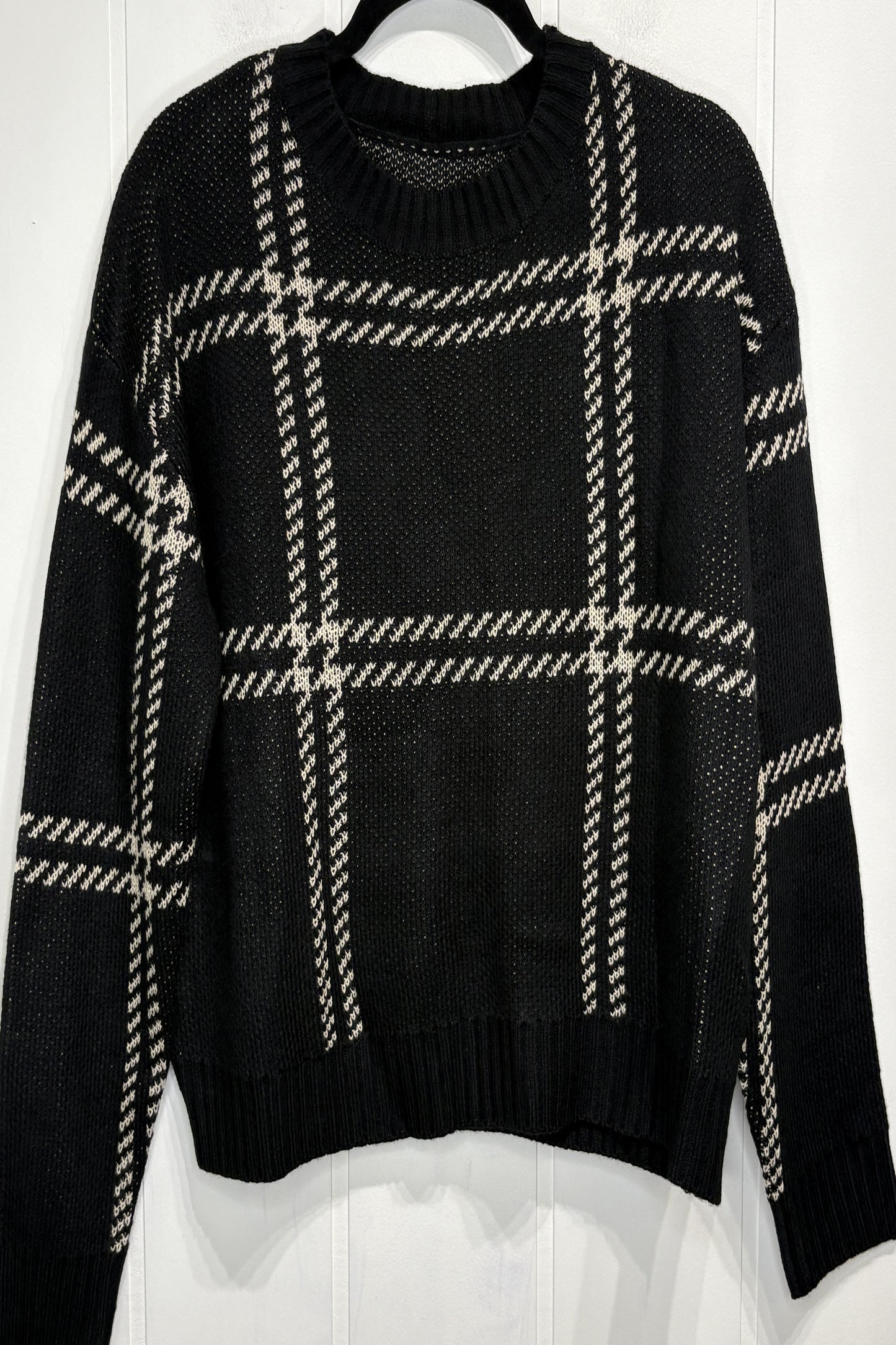 Plaid Print Long Sleeve Sweater