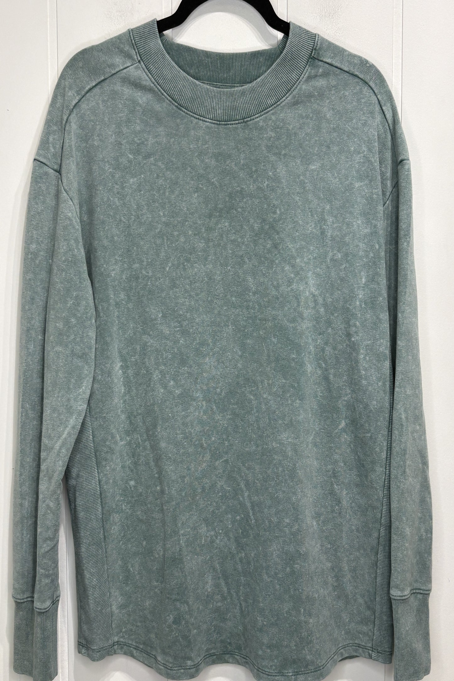 Acid Wash LS Crewneck Sweater