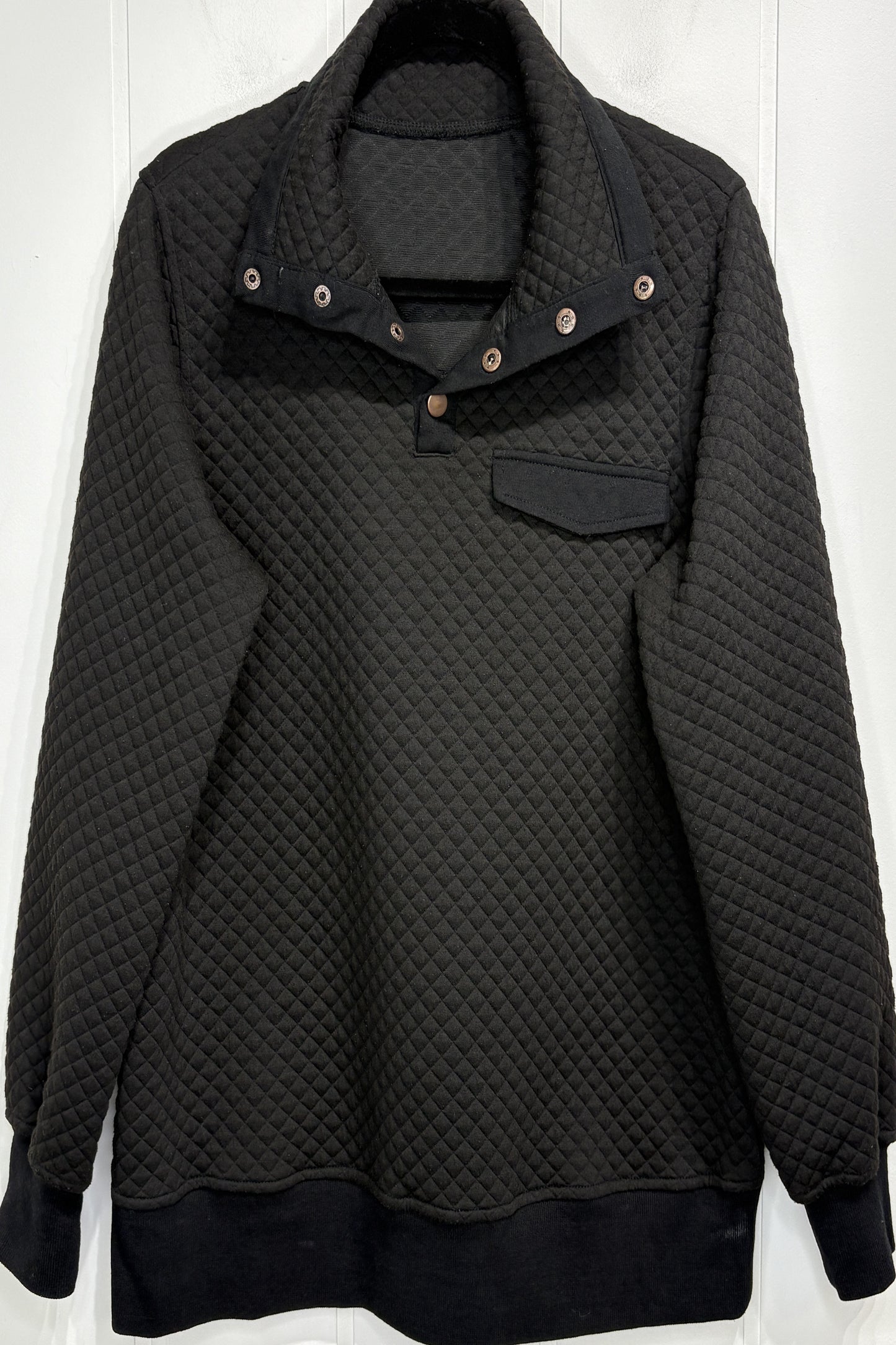 Collared Quilted Pullover Sweater