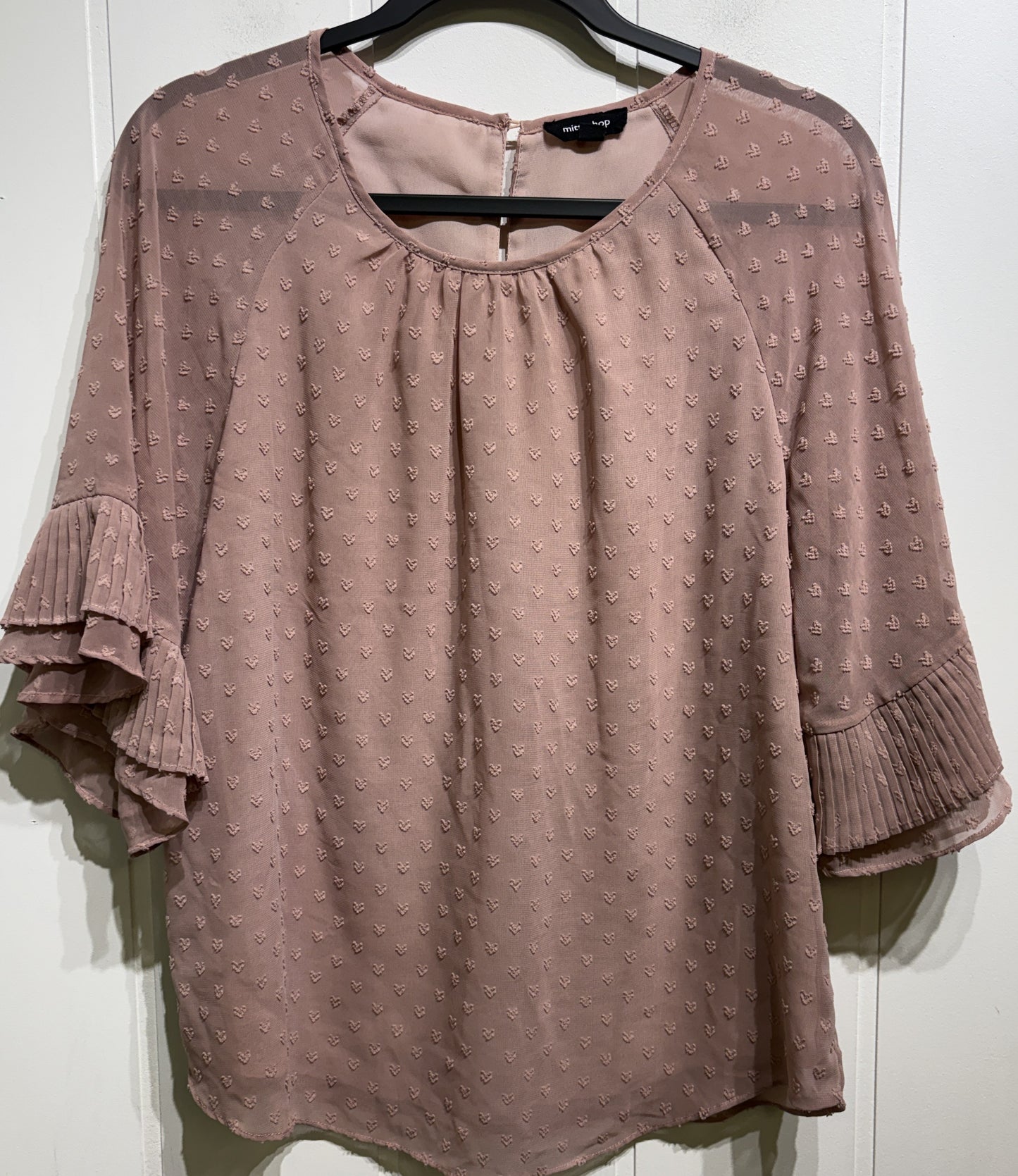 Mittoshop Textured Bell Sleeve Blouse
