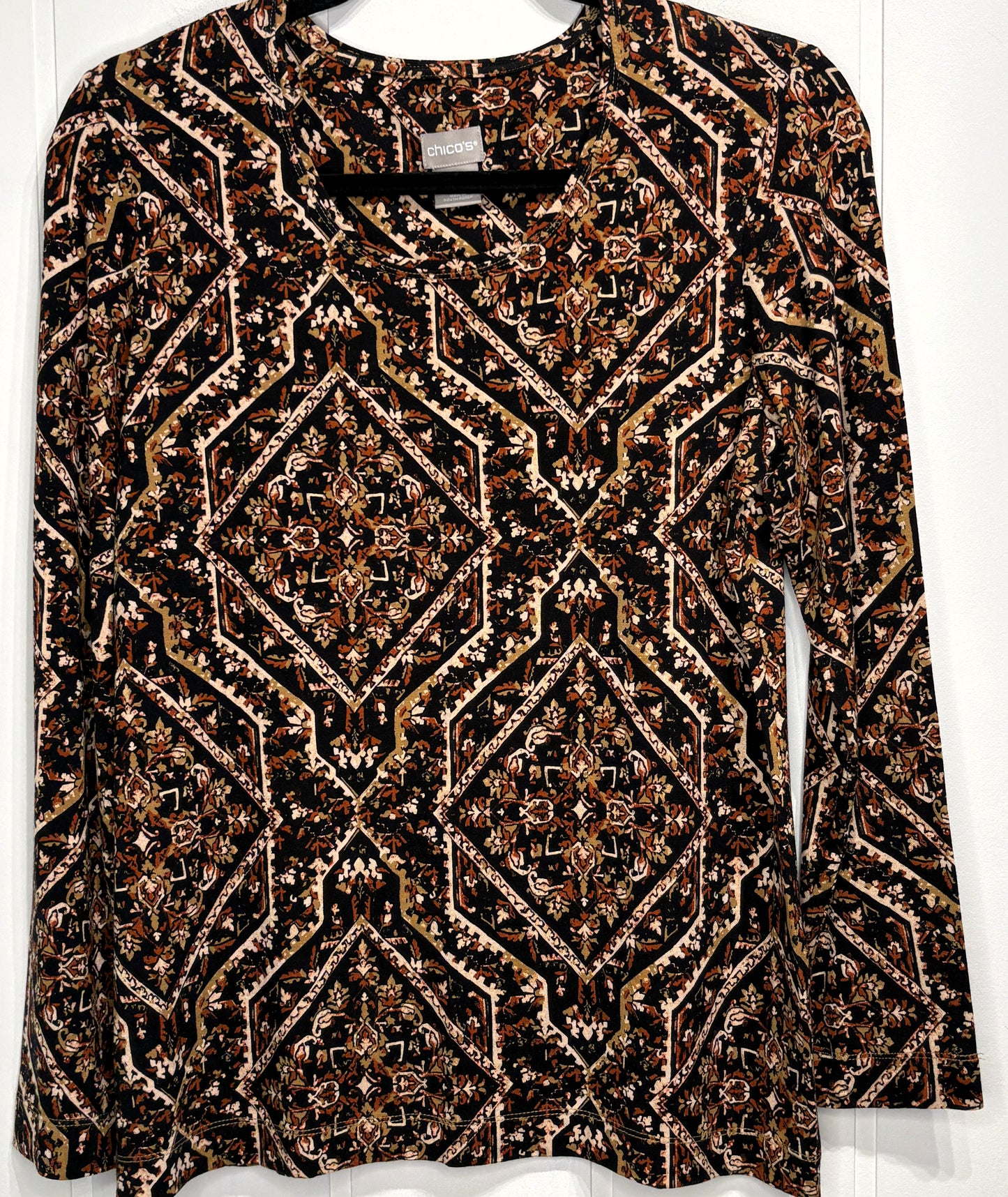Chico's Paisley Print LS Top