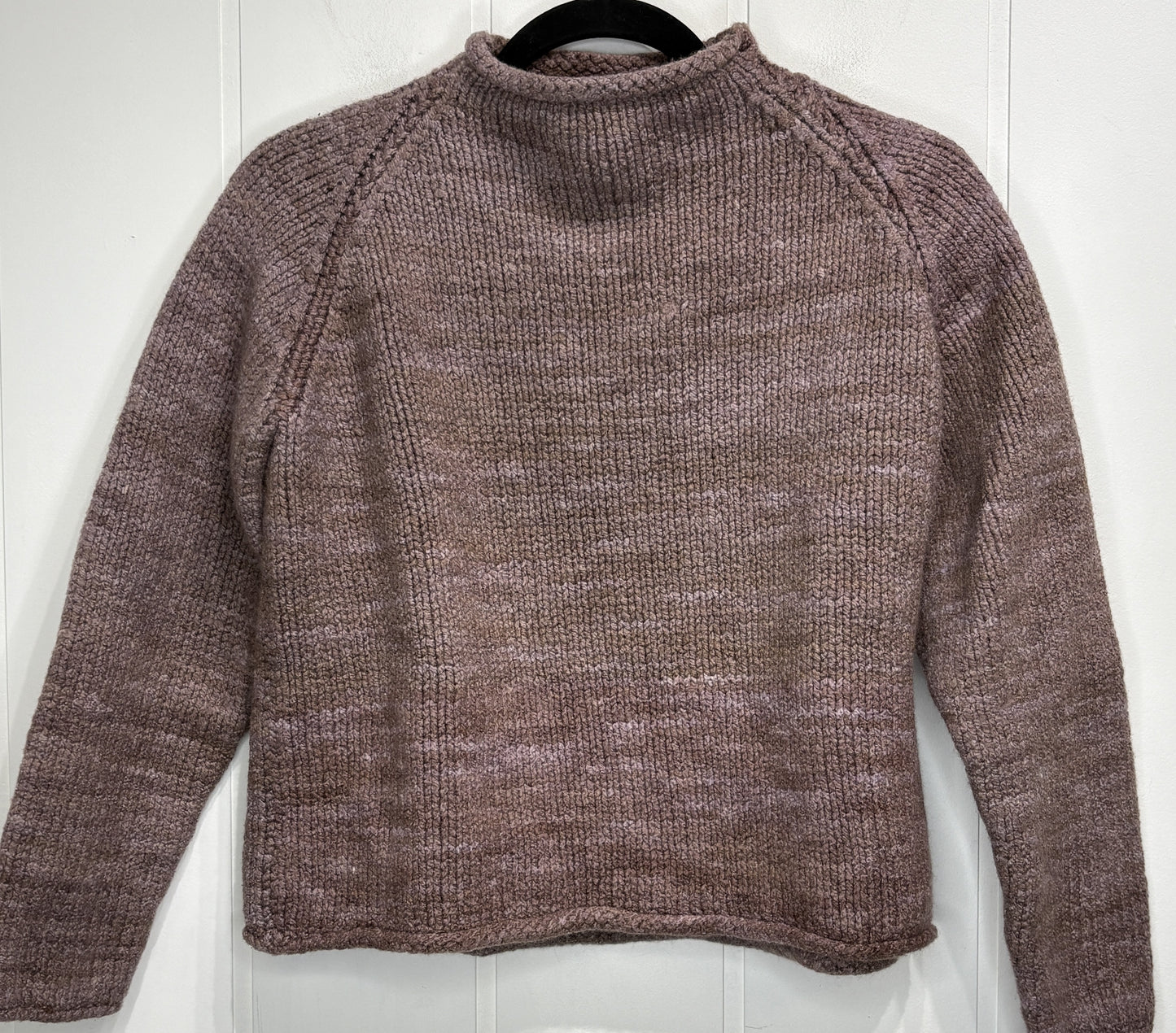 Crochet-Style Wool LS Sweater