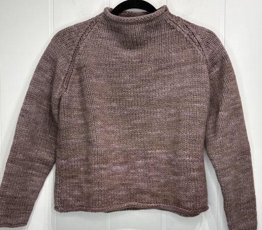 Crochet-Style Wool LS Sweater