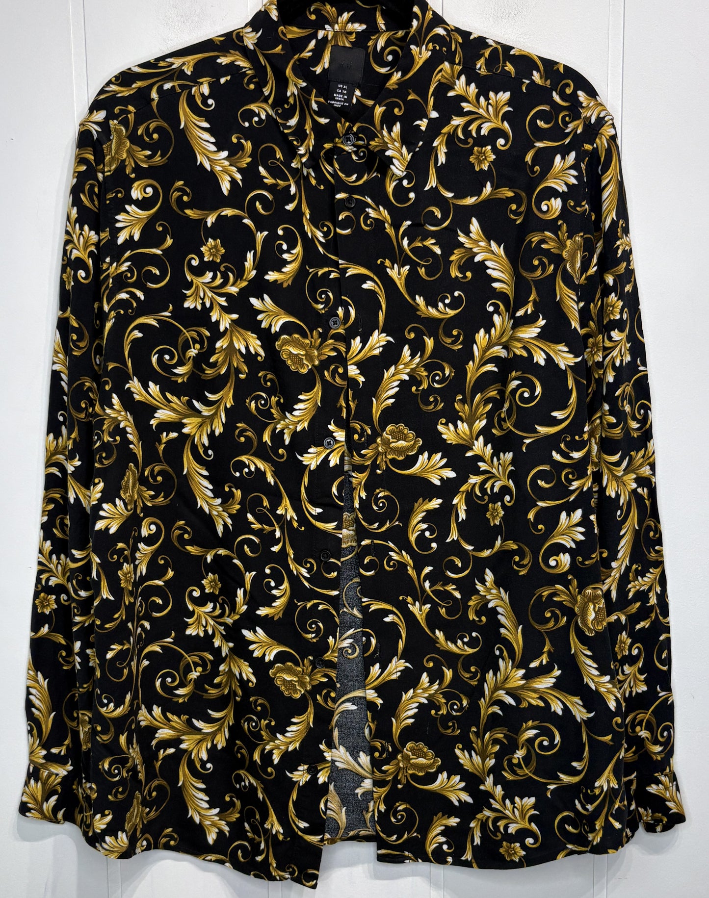 Mens H&M Paisley Print Button-down