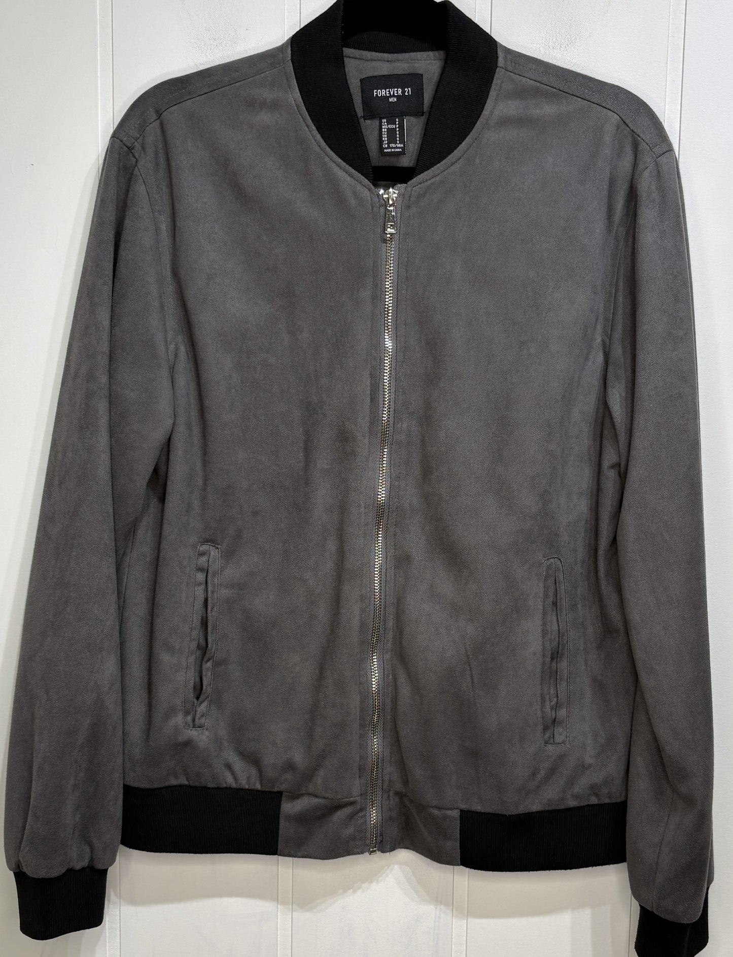 Men's Full-zip Suede Bomber Jacket