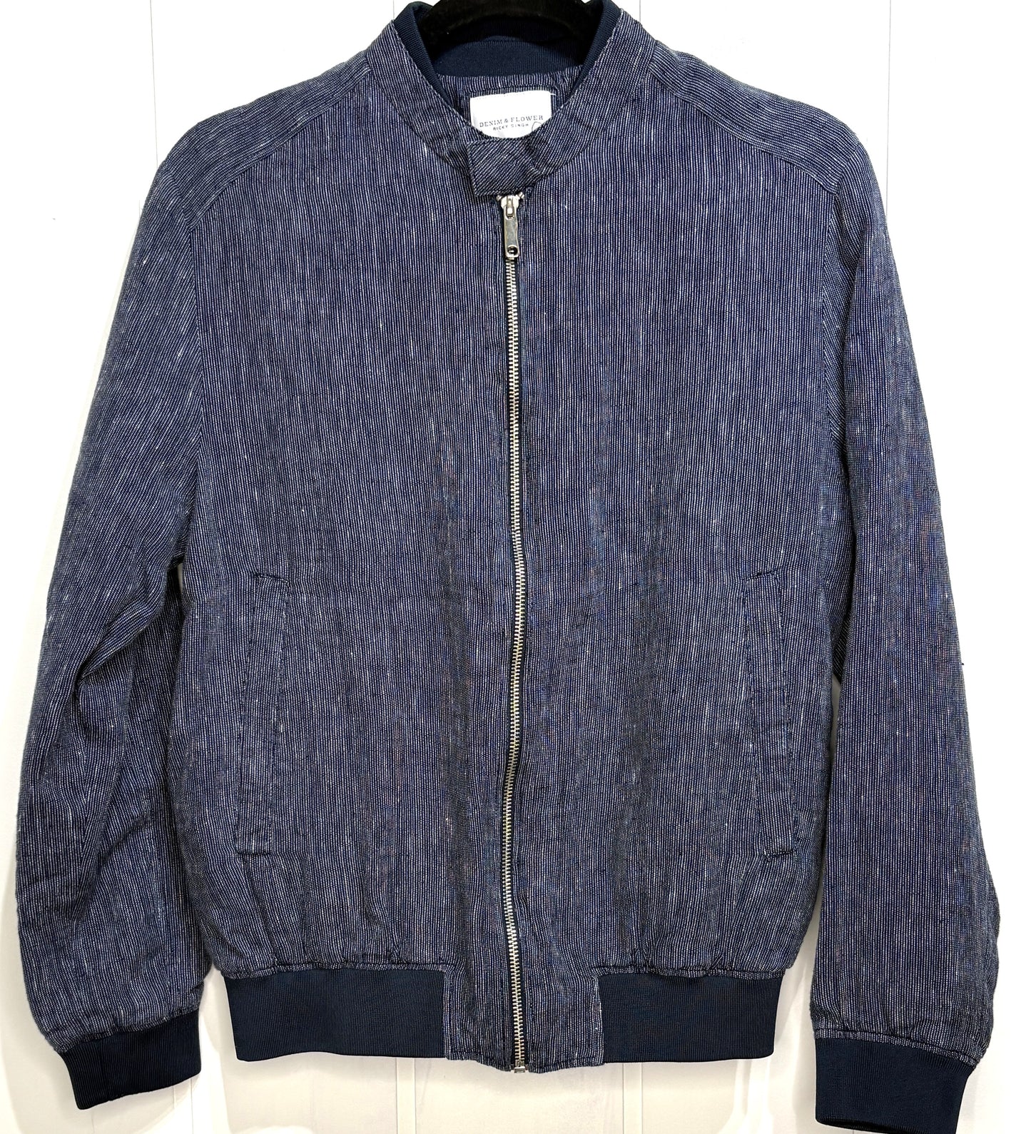 Men's Denim&Flower Bomber Jacket