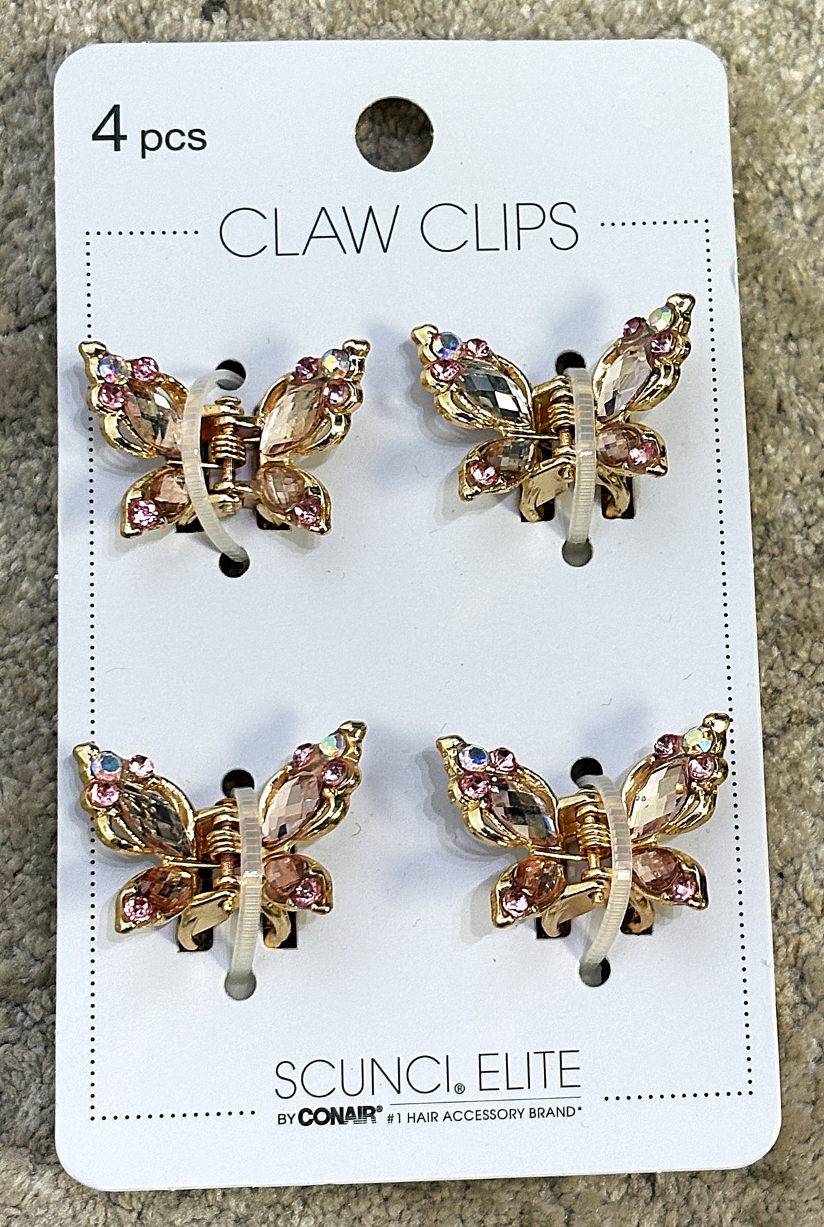 4pc Mini Butterfly Claw Clips