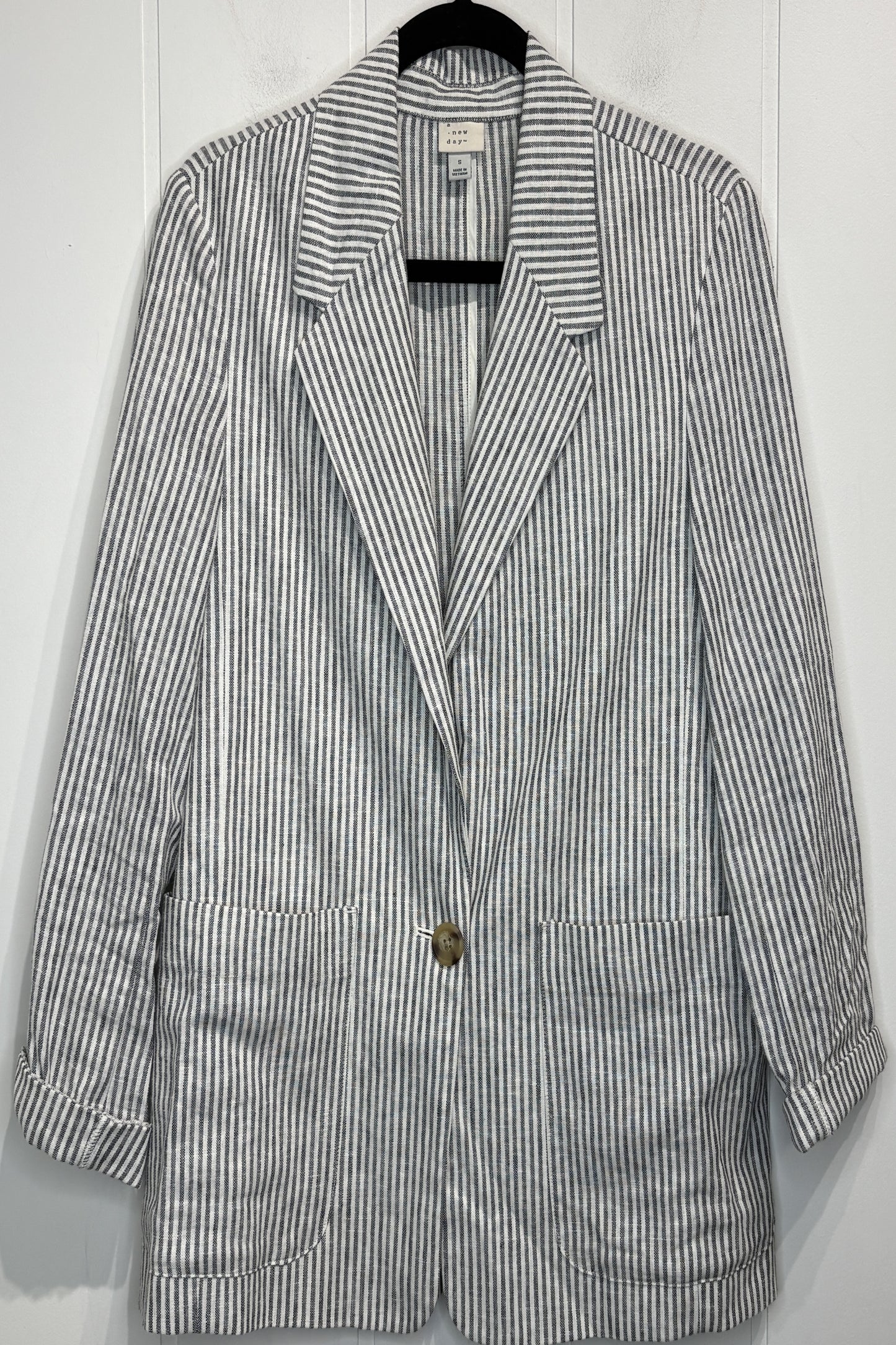 A New Day Striped Linen Blazer