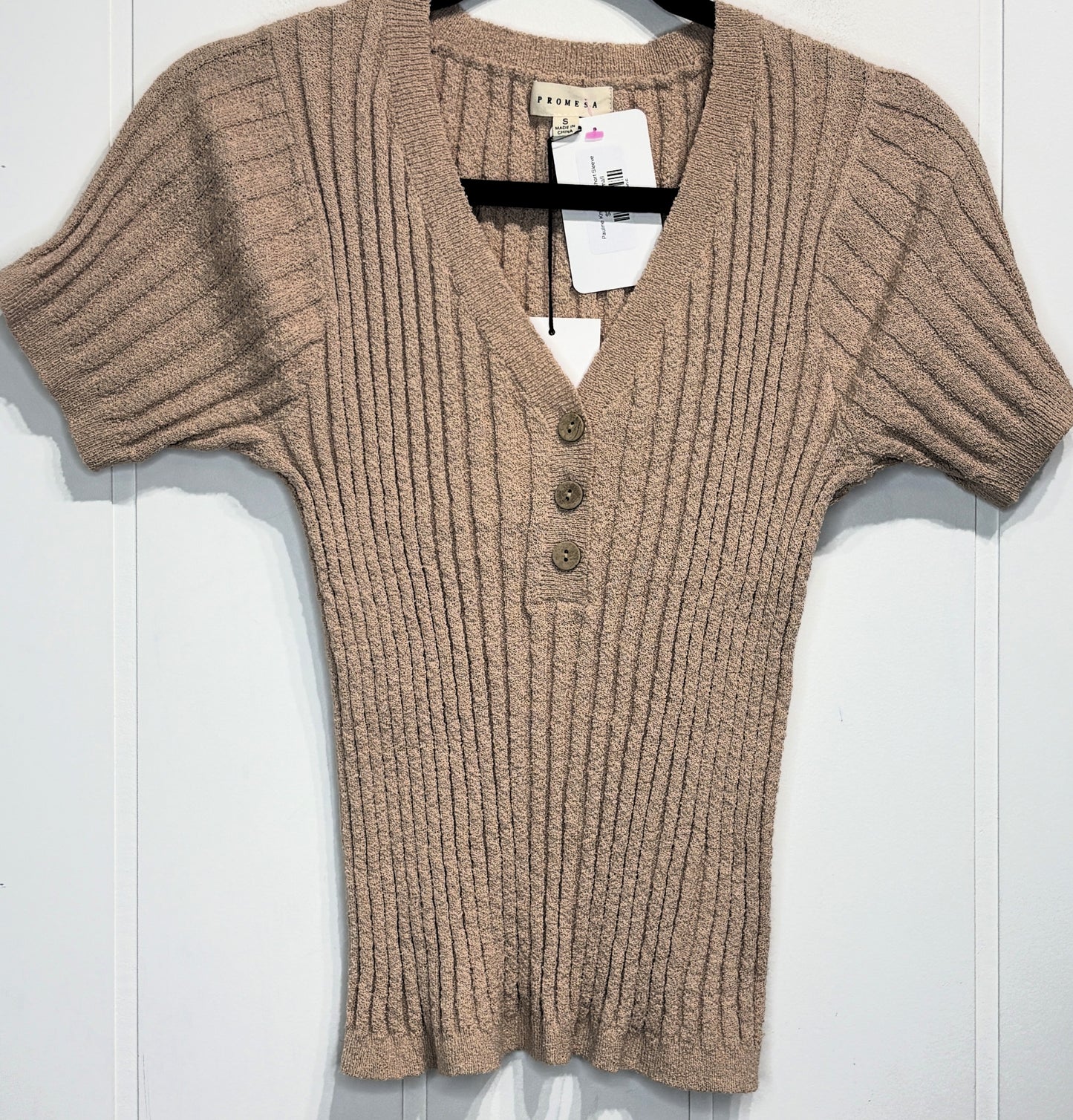 Promesa Ribbed SS Sweater Top