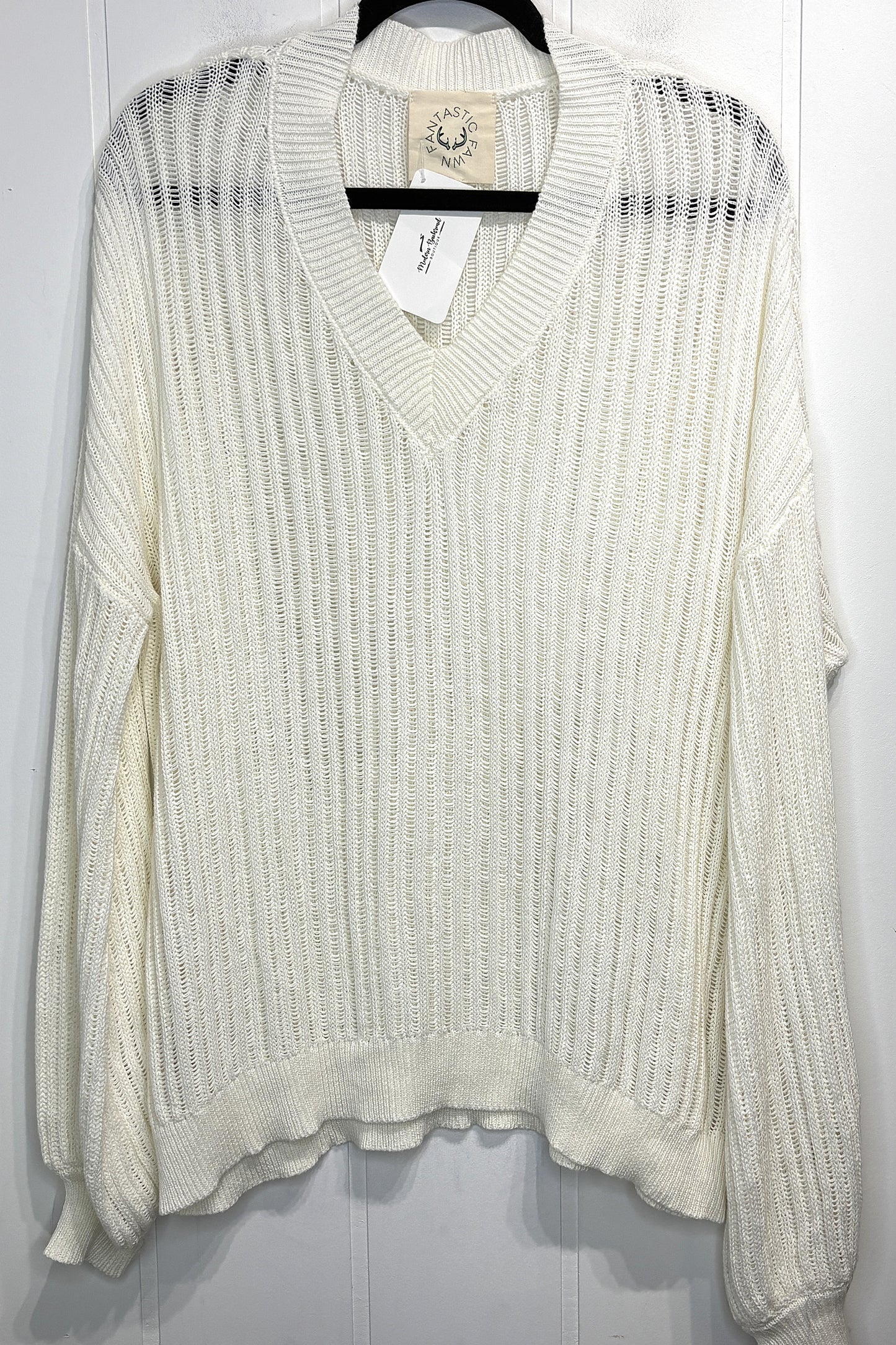 Oversized LS Crochet Sweater
