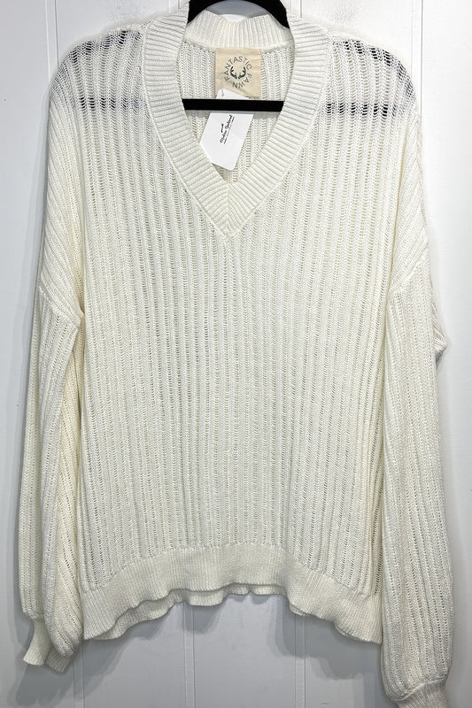 Oversized LS Crochet Sweater