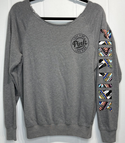 PINK Logo Cold Shoulder Sweater