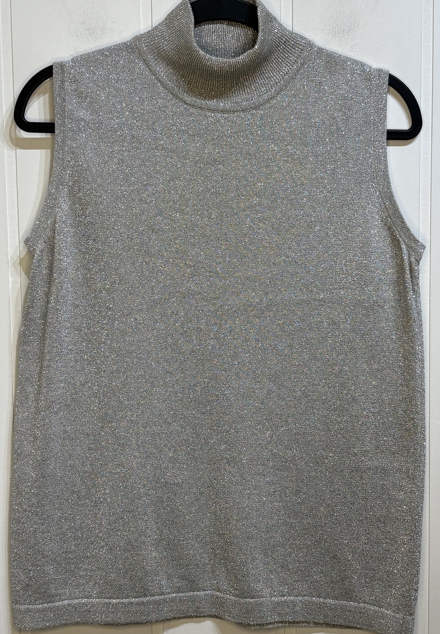 Shimmering Mock-neck Knit Top