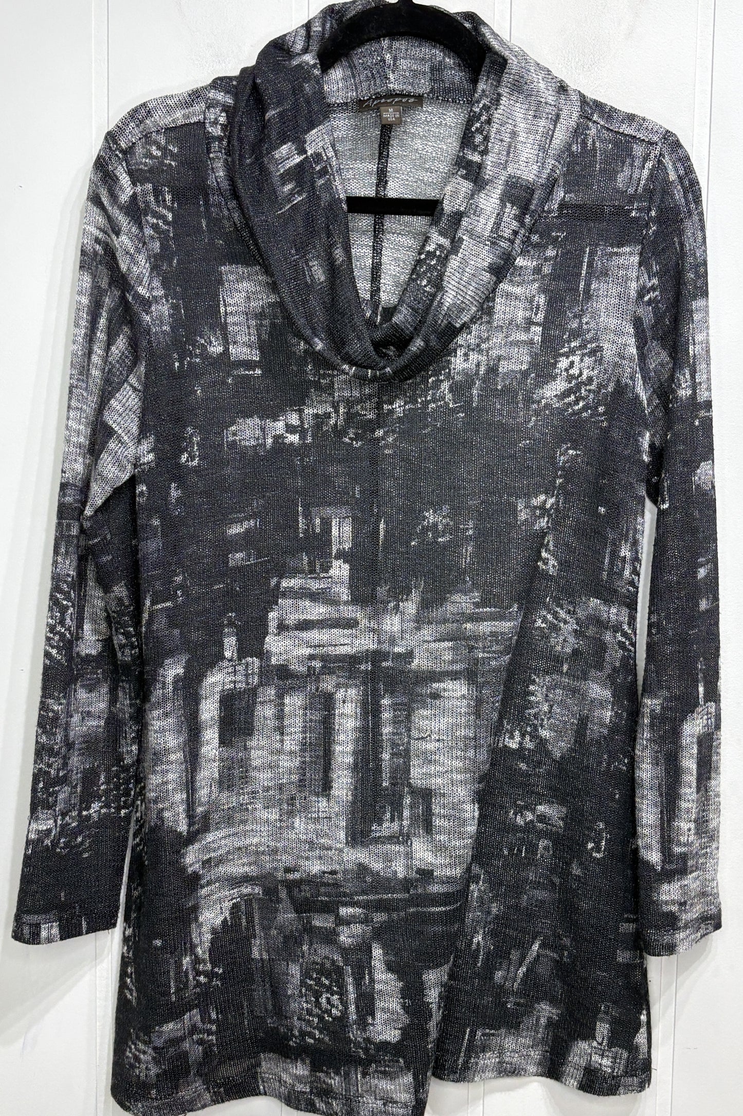 Apropos Abstract Cowl Neck Tunic Top