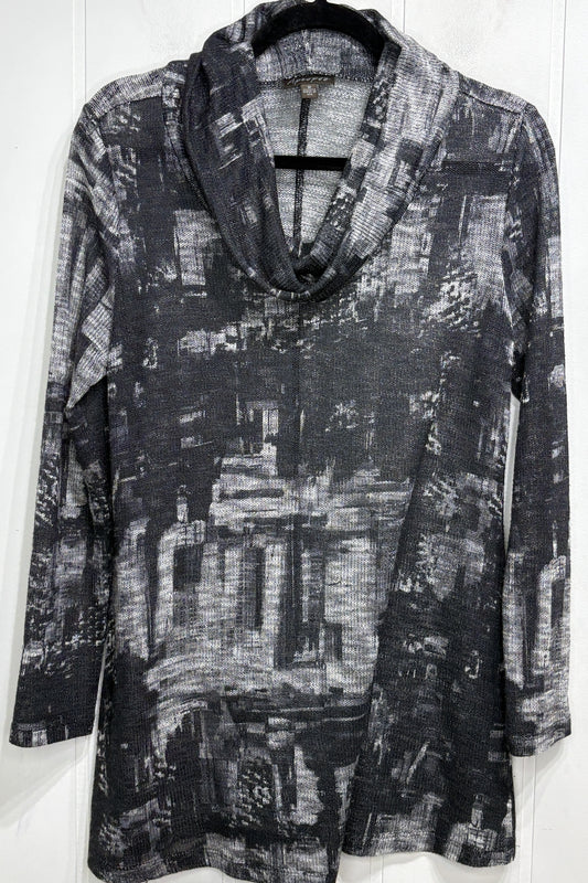 Apropos Abstract Cowl Neck Tunic Top