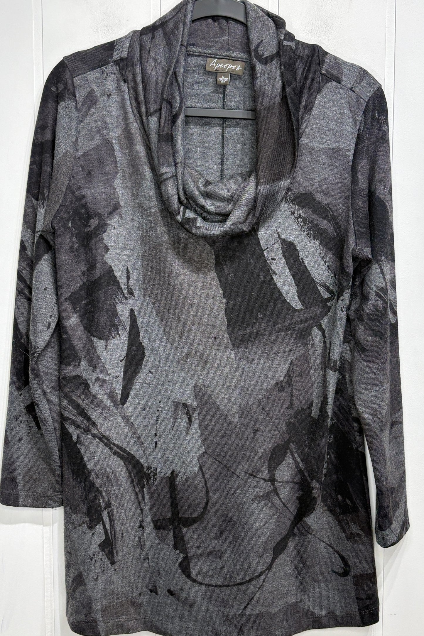Apropos Abstract Cowl Neck Tunic Top