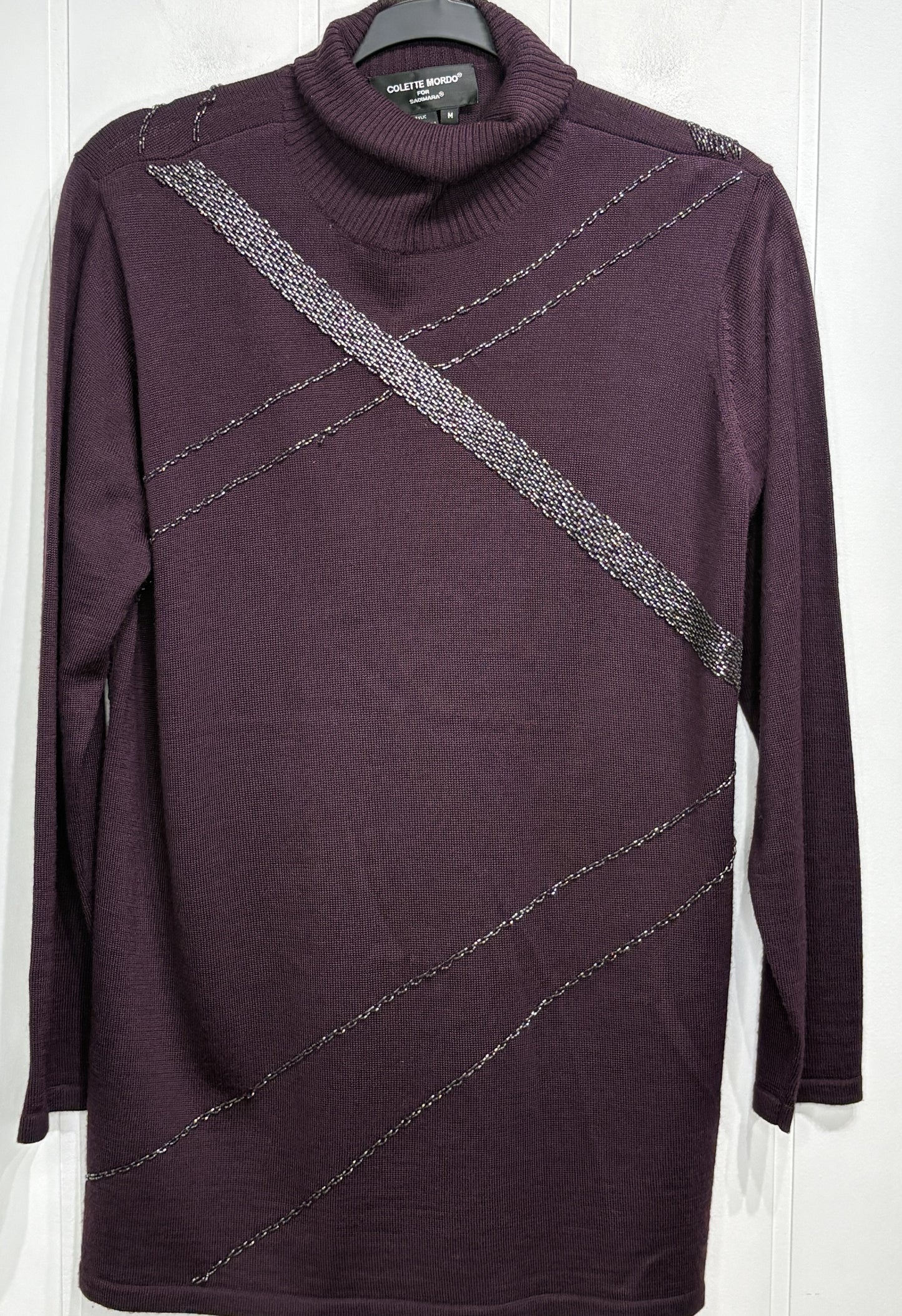 Colette Mordo Beaded Cowl-neck Sweater