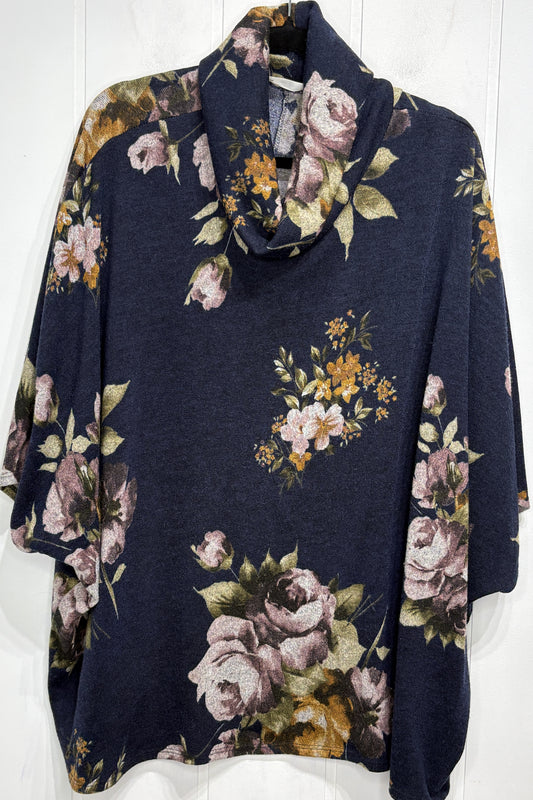 Andree Floral Poncho Sweater