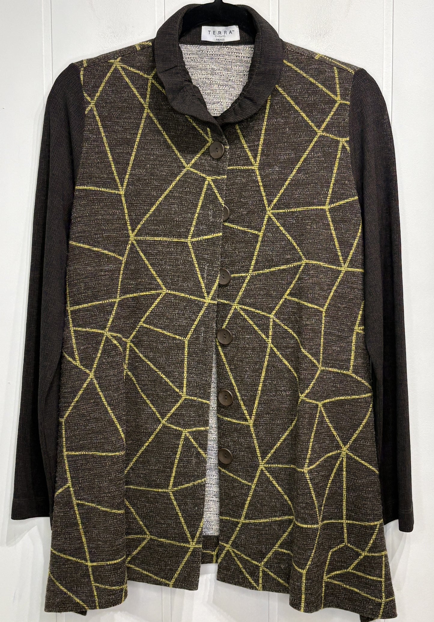 Terra SJ Apparel Geo. Print Knit Jacket