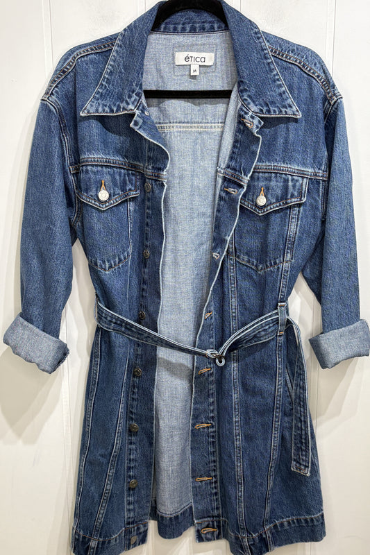 Etica Denim Button Dress w/Belt