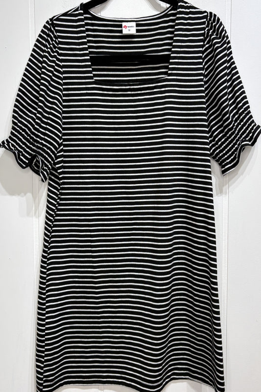 Wiholl Striped Square Neck Top